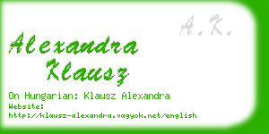 alexandra klausz business card
